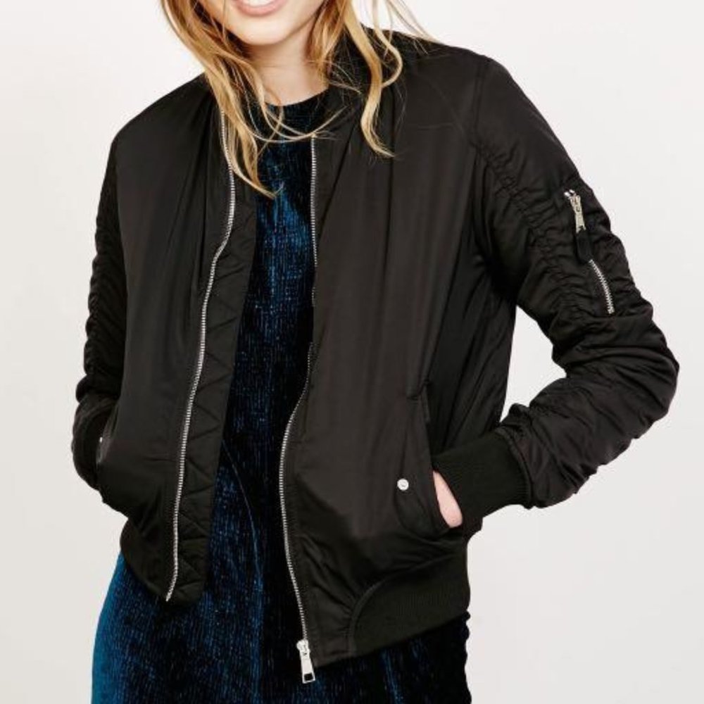 Bershka Bomber Jacket (Black)